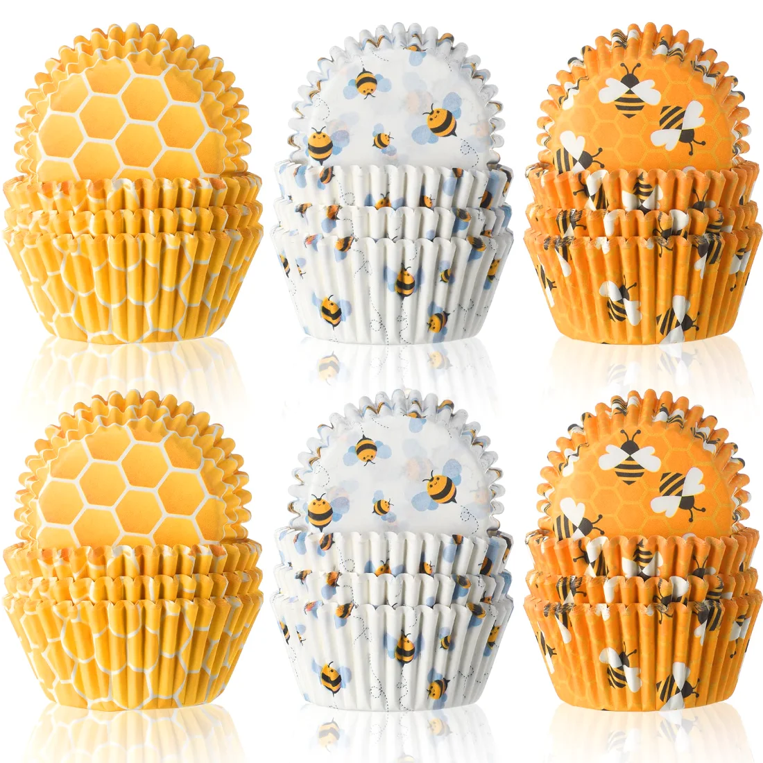 CHENGU Honey Bee Cupcake Wrappers, 300 pcs
