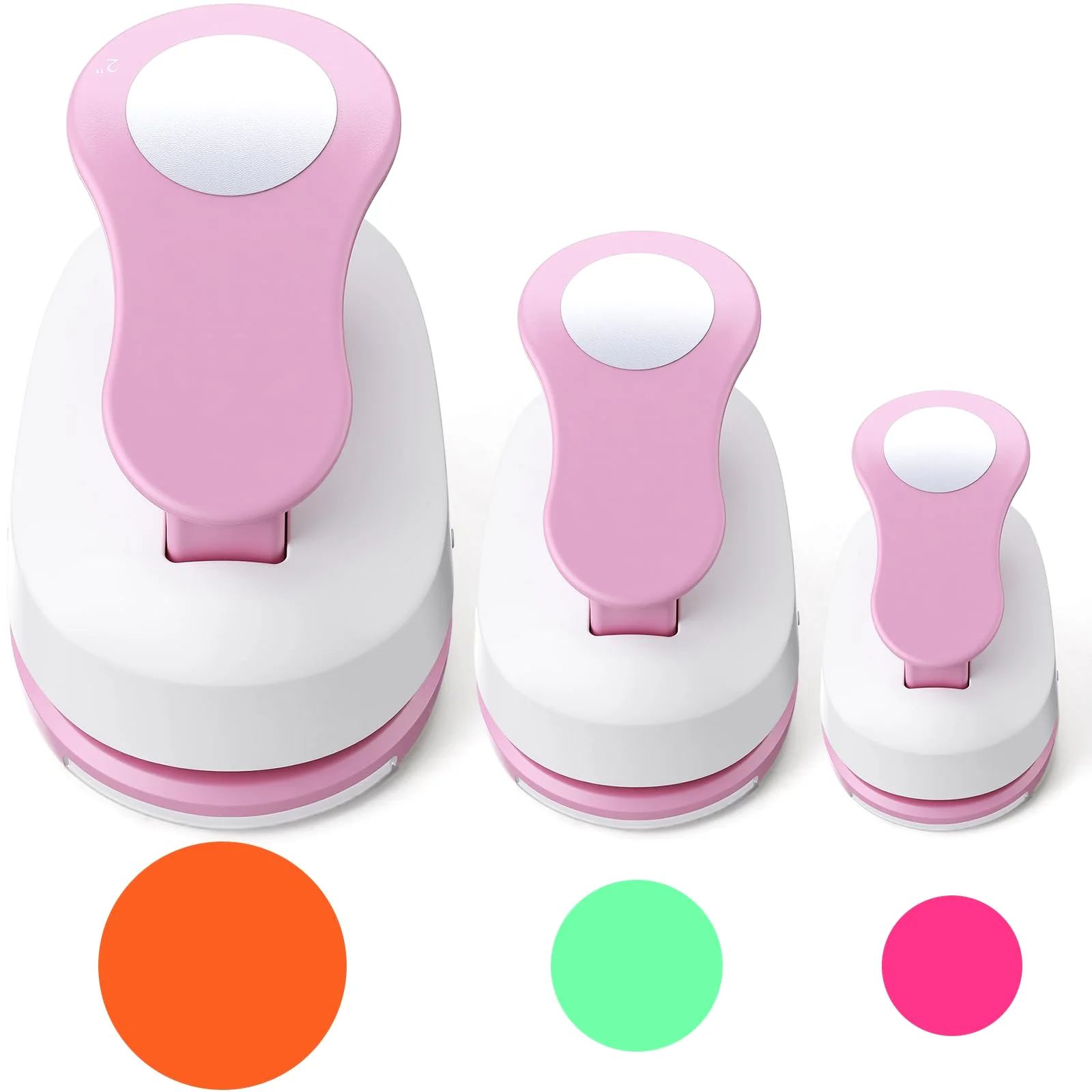 CHENGU Circle Hole Punch Set, Pink, 3 pcs