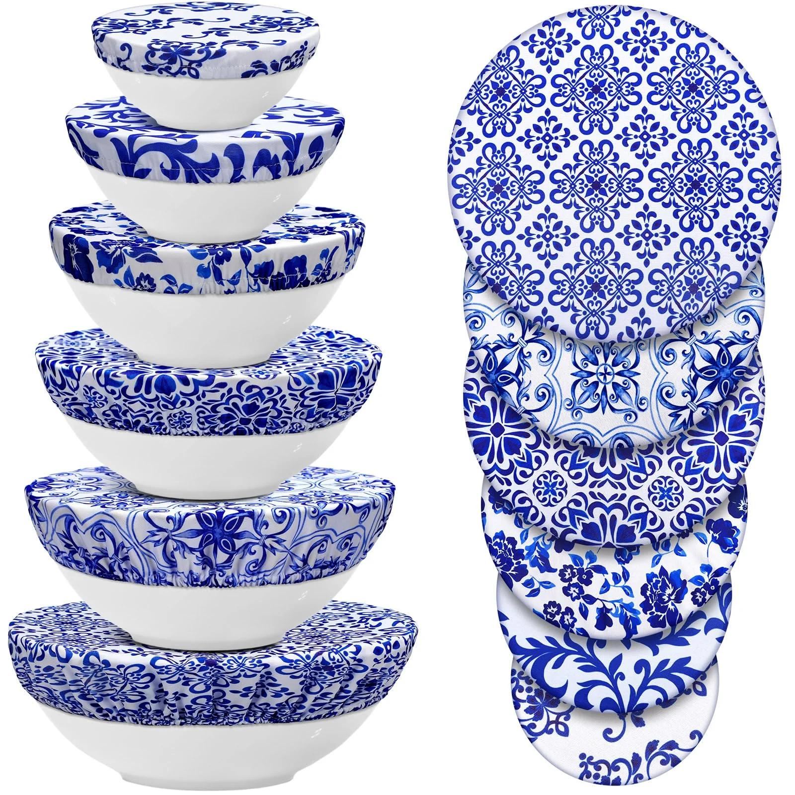 Reusable bowl covers in five sizes. Things that store flat are the easy yes.